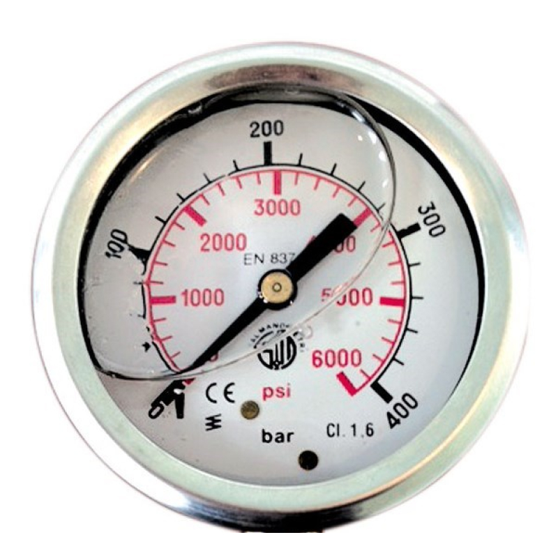 Manometer  63 Ø RVS kast 1/4 achter